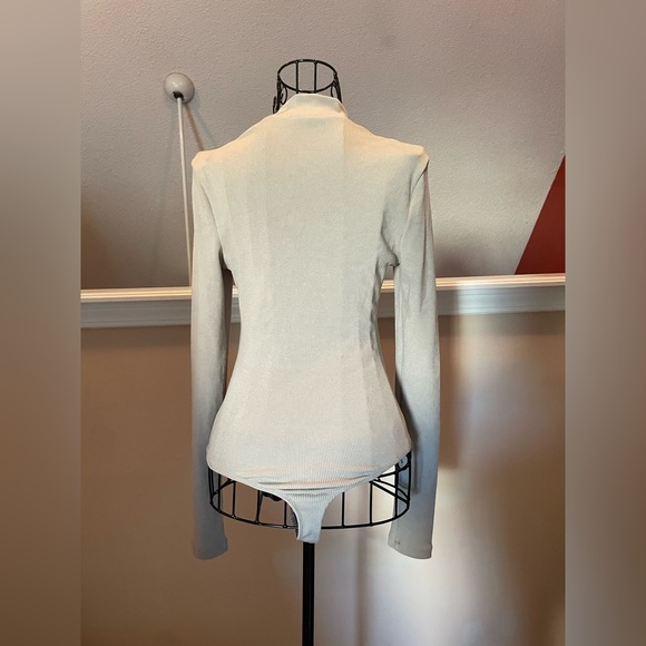 Grey Zip Up Bodysuit - Picture 2 of 2